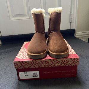 Style & Co. Tiny Chestnut Genuine Suede Pull On Ankle Boots | Brown | 9M Winter